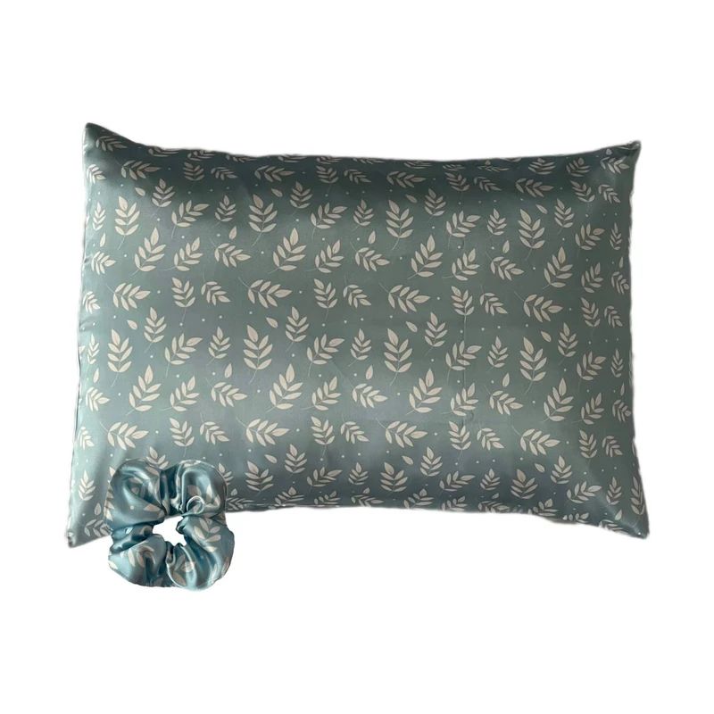 رو بالشی مدل ساتن ابریشم طرح گندم به همراه کش مو