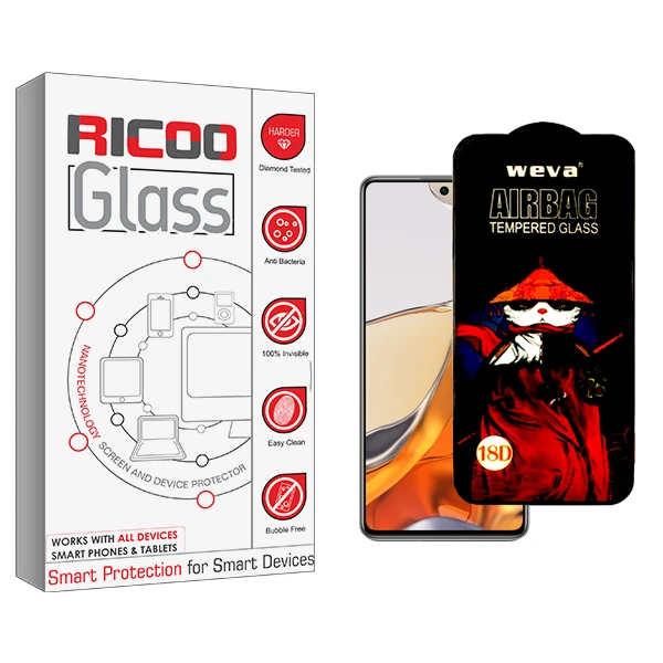 محافظ صفحه نمایش شیشه ای ریکو مدل Ricoo Glass AirBag مناسب برای گوشی موبایل شیائومی 11T Pro 5G 2107113SG