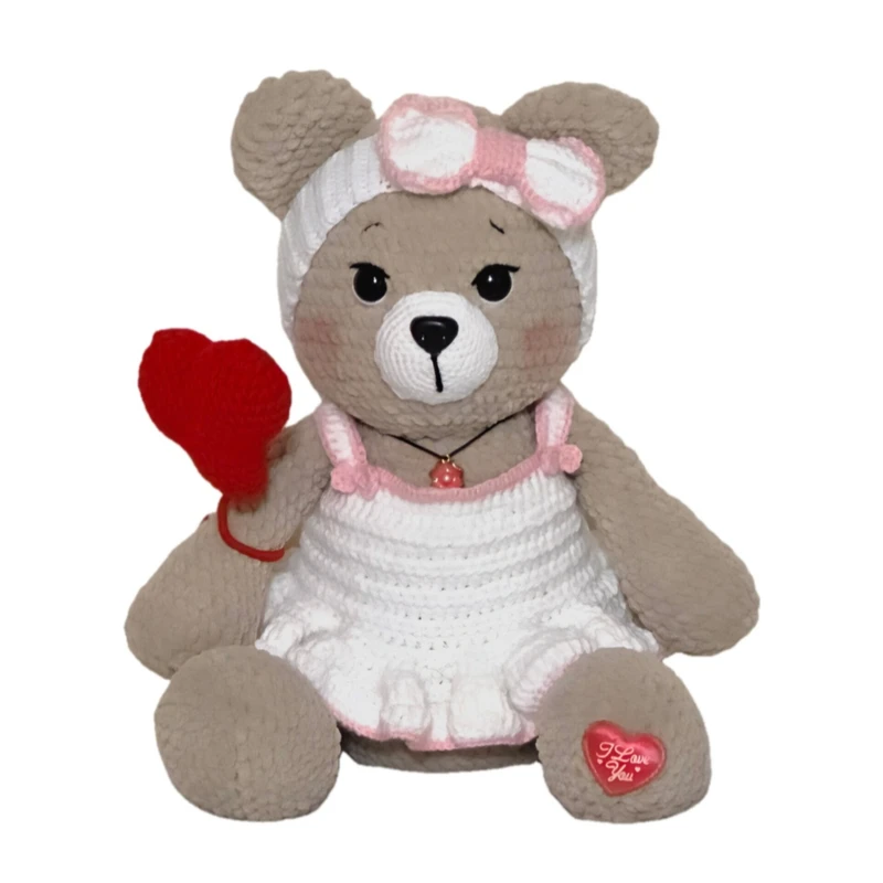 عروسک بافتنی مدل خرس عاشق