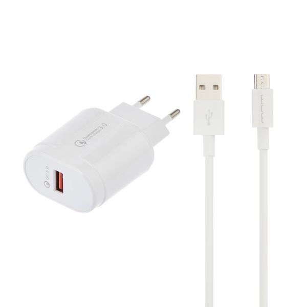 شارژر دیواری دبلیو یو دبلیو مدل T42 به همراه کابل MicroUSB شارژر دیواری دبلیو یو دبلیو مدل T42 به همراه کابل MicroUSB