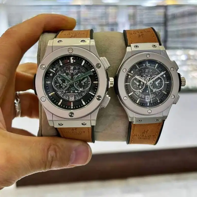 ست ساعت مچی عقربه ای زنانه و مردانه  مدل اسکلتون بیگ بنگ 110