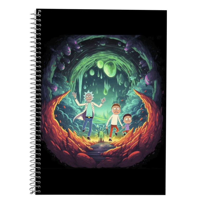 دفتر زبان 50 برگ مدوپد مدل سه خط طرح ریک اند مورتی rick&morty کد DF10856