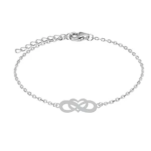 دستبند زنجیری زنانه هایکا طرح بی نهایت و قلب کد zd.ha 314