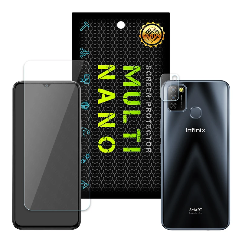 محافظ صفحه نمایش مولتی نانو مدل X-S1L مناسب برای گوشی موبایل اینفینیکس Smart 5 به همراه محافظ لنز دوربین