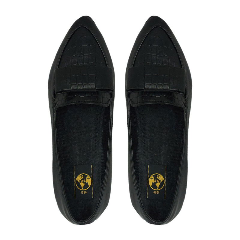 کفش زنانه سیی مدل پوست ماری پاپیونی کد 2034.1