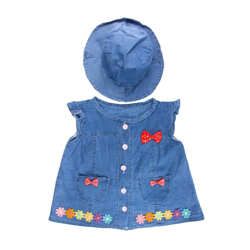 ست پیراهن و کلاه دخترانه مدل 71936