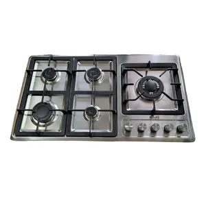 اجاق گاز صفحه‌ای پنج شعله اطلس خزر مدل بدون فر رومیزی توکار 700