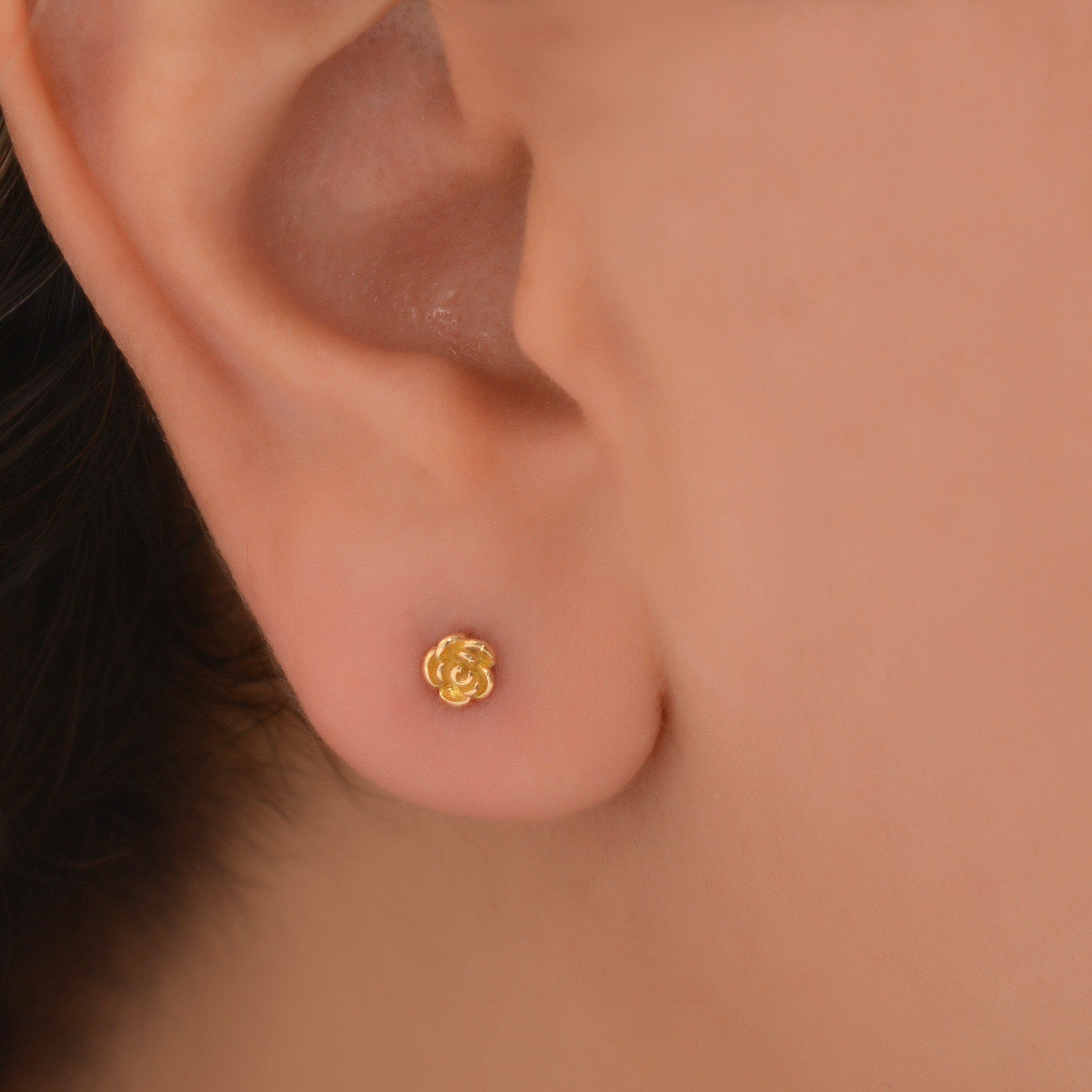 گوشواره طلا 18 عیار زنانه طلای مستجابی مدل گل کد 4