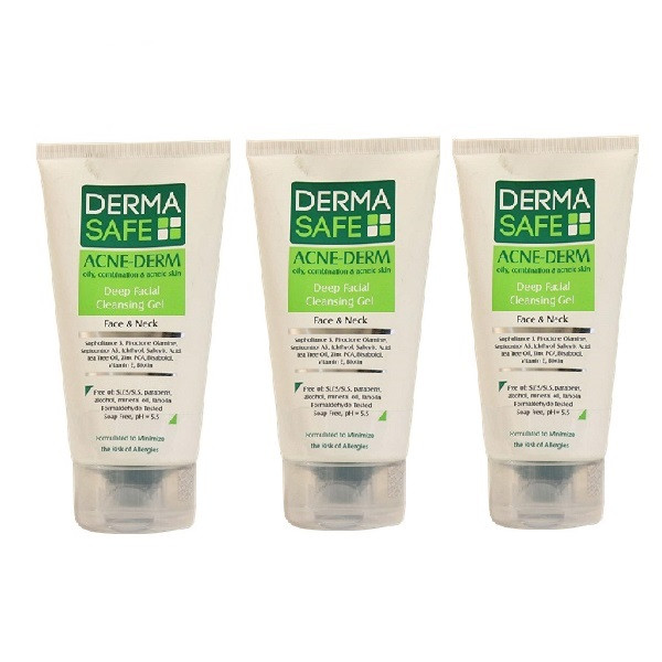 ژل شستشوی صورت درماسیف مدل ACNE DERM حجم 150 میلی لیتر مجموعه 3 عددی ژل شستشوی صورت درماسیف مدل ACNE DERM حجم 150 میلی لیتر مجموعه 3 عددی