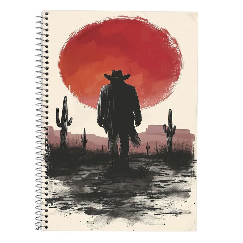 دفتر زبان 50 برگ مدوپد مدل دو خط طرح رد دد red dead کد DF13530
