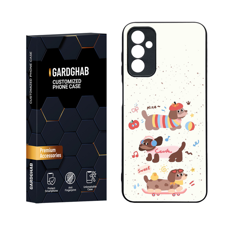کاور گارد قاب مدل دورژله ای پشت گلس فانتزی مناسب برای گوشی موبایل سامسونگ Galaxy M13 4G