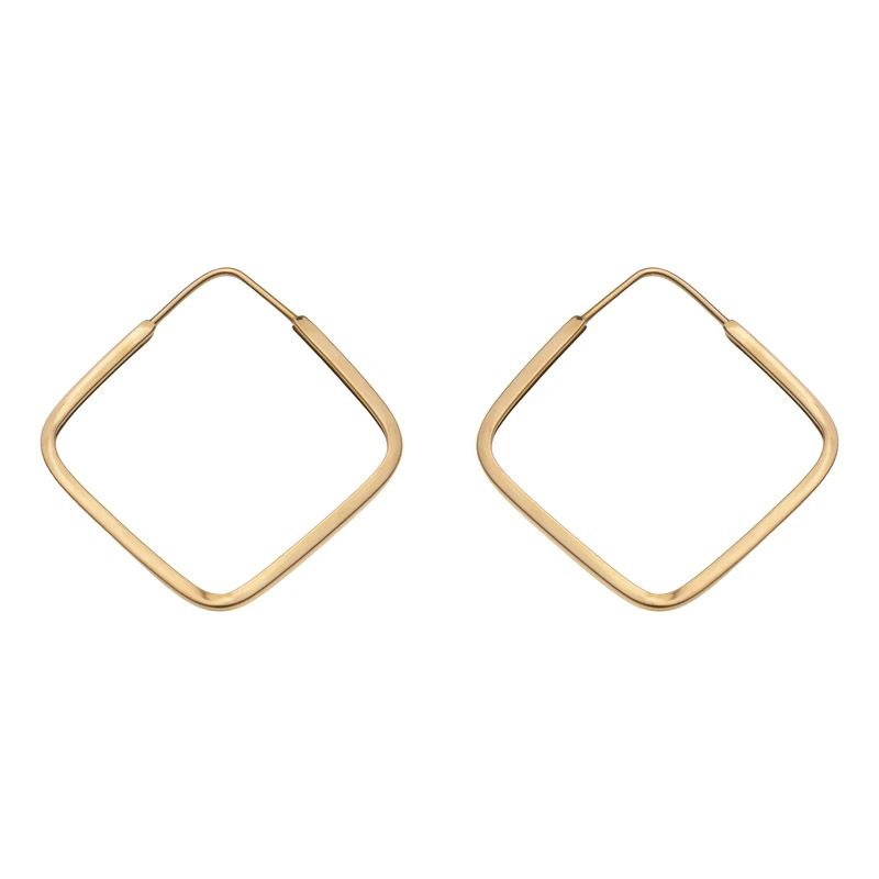 گوشواره طلا 18 عیار زنانه دوست خوب مدل مربع dk524  -  - 1