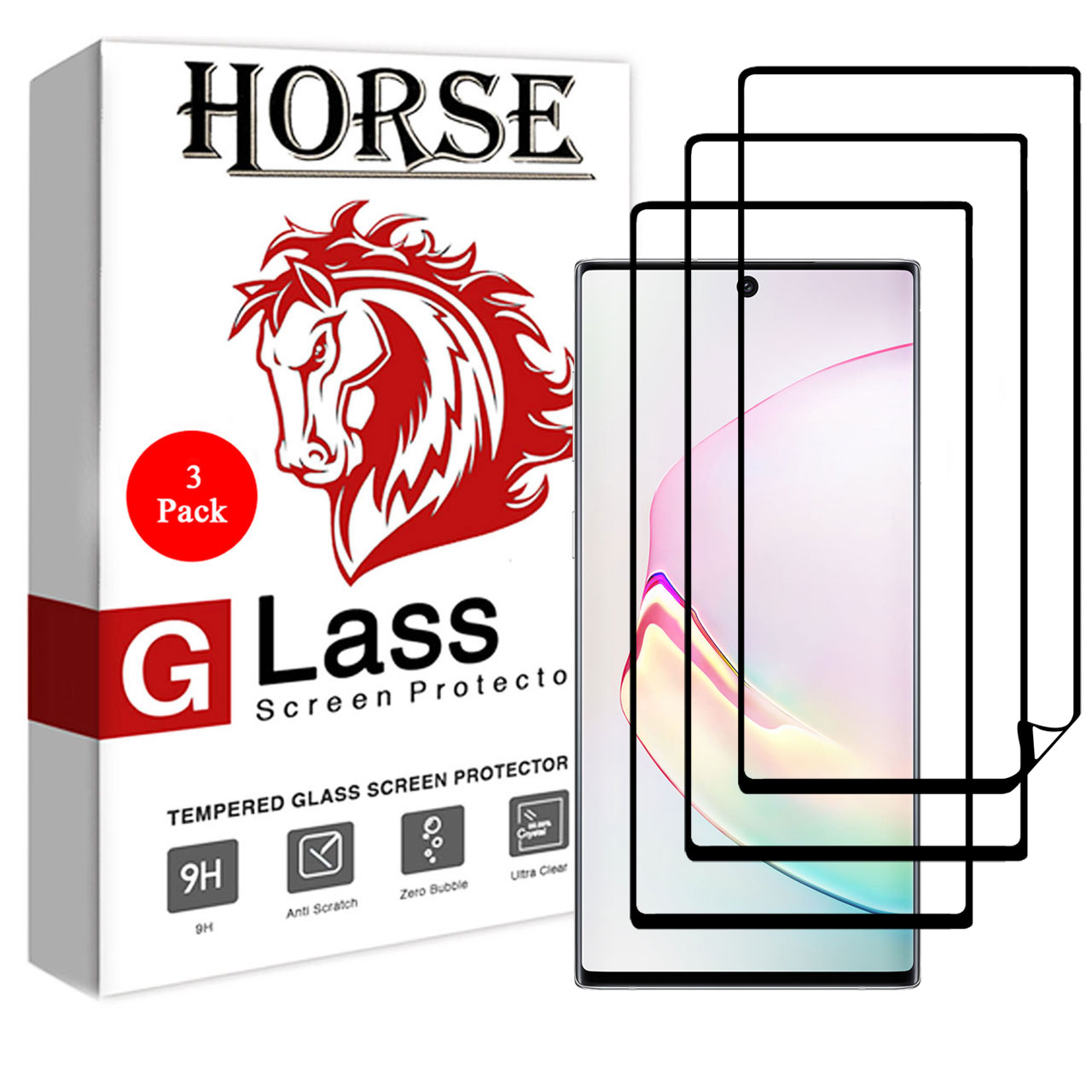 محافظ صفحه نمایش 3D هورس مدل FSN مناسب برای گوشی موبایل سامسونگ  Galaxy Note10 بسته سه عددی