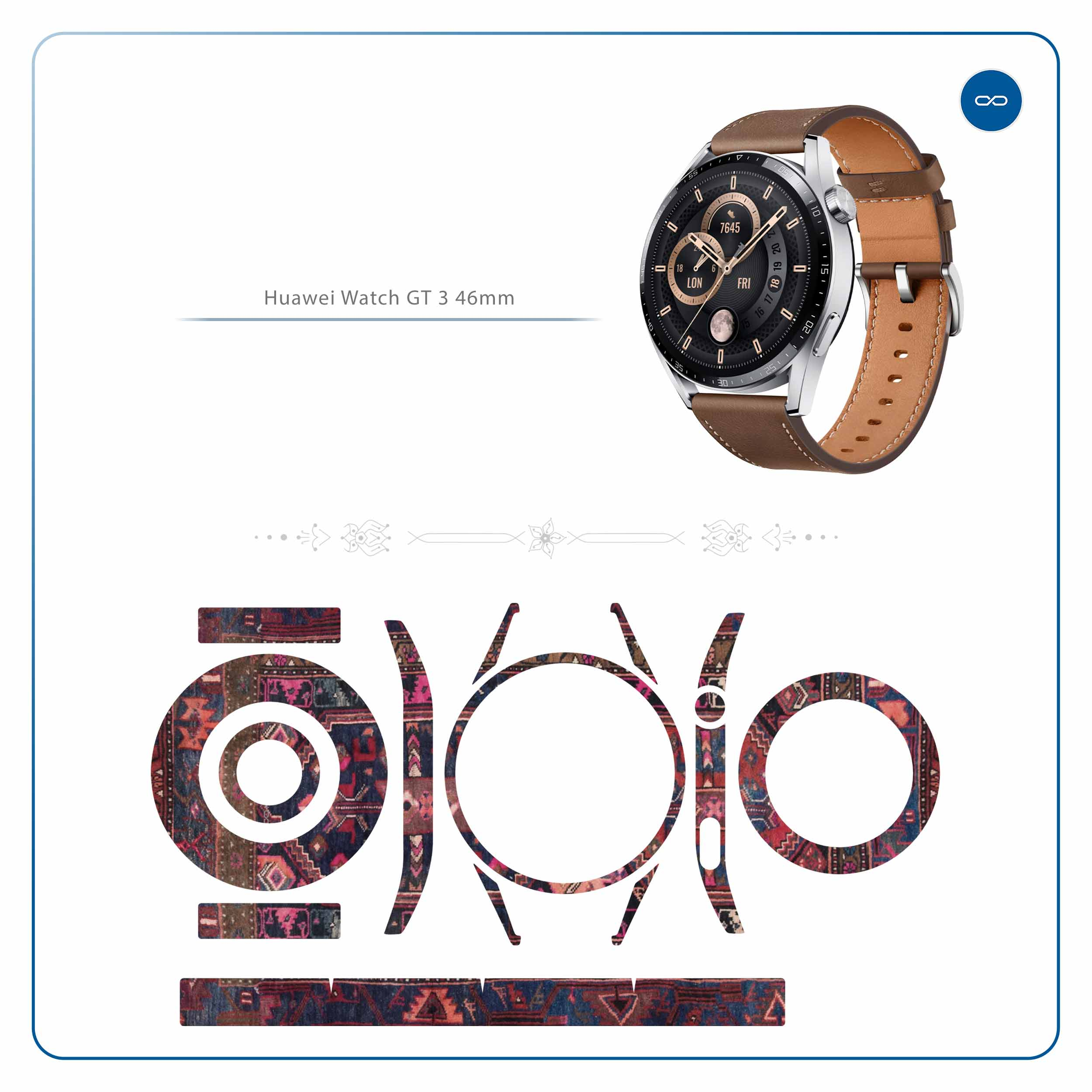 برچسب ماهوت طرح Rug مناسب برای ساعت هوشمند هوآوی Watch GT 3 46mm