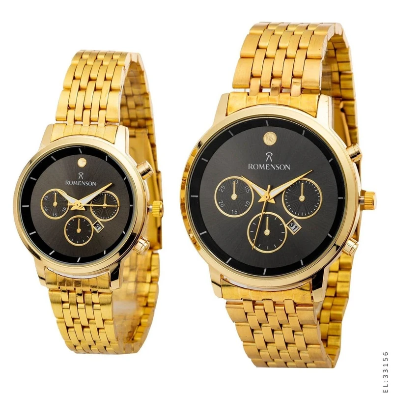 ست ساعت مچی عقربه ای زنانه و مردانه مدل تک موتور ساده