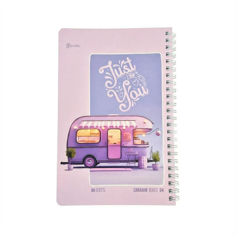 دفتر مشق ۸۰ برگ پالت مدل کاروان گلاسه