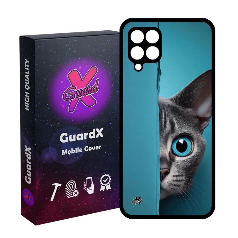 کاور گارد ایکس طرح گربه مدل Glass10673 مناسب برای گوشی موبایل سامسونگ Galaxy A12/M12/F12