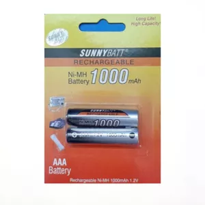 باتری نیم قلمی قابل شارژ سانی‌ بت مدل  1000 بسته دو عددی
