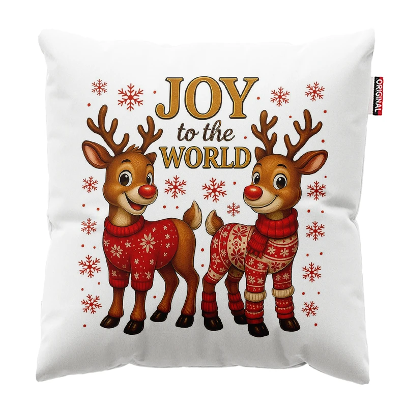 کوسن پاد آفرین مدل کریسمس طرح گوزن کد PK302677 سایز 30*30 سانتی متر 