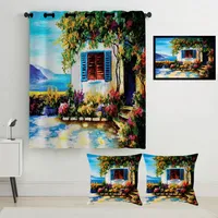 پرده رنس مدل S2-41113 به همراه تابلو و کوسن