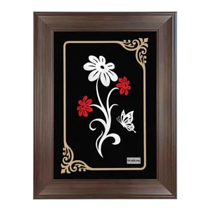 تابلو نقره  طرح گل رنگی کد Ls-41