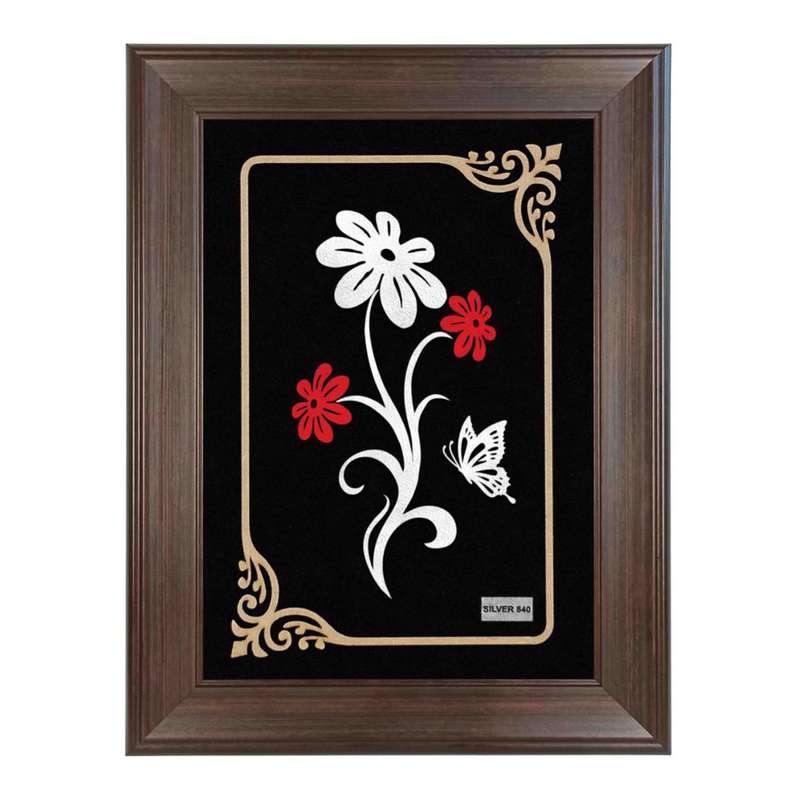 تابلو نقره طرح گل رنگی کد Ls-41