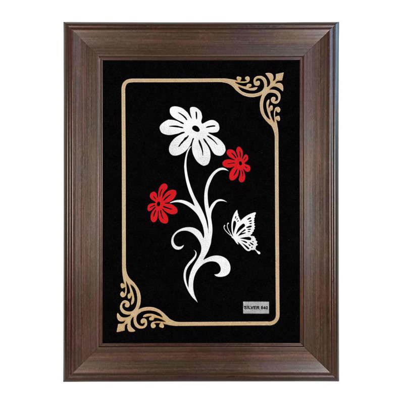 تابلو نقره  طرح گل رنگی کد Ls-41