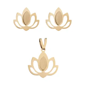 نیم ست طلا 18 عیار زنانه مدیسا مدل S10003