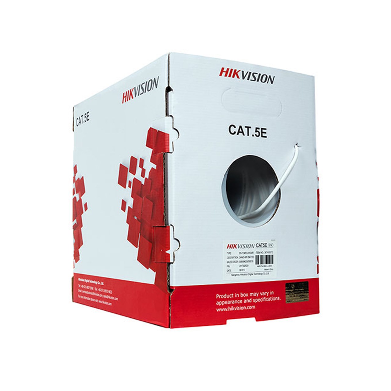 کابل شبکه Cat 5E هایک ویژن مدل DS-1LN5E-S  طول 305 متر