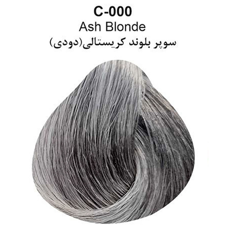 رنگ مو پولو بیوتی شماره C000 حجم 100 میلی لیتر رنگ سوپر بلوند کریستالی دودی