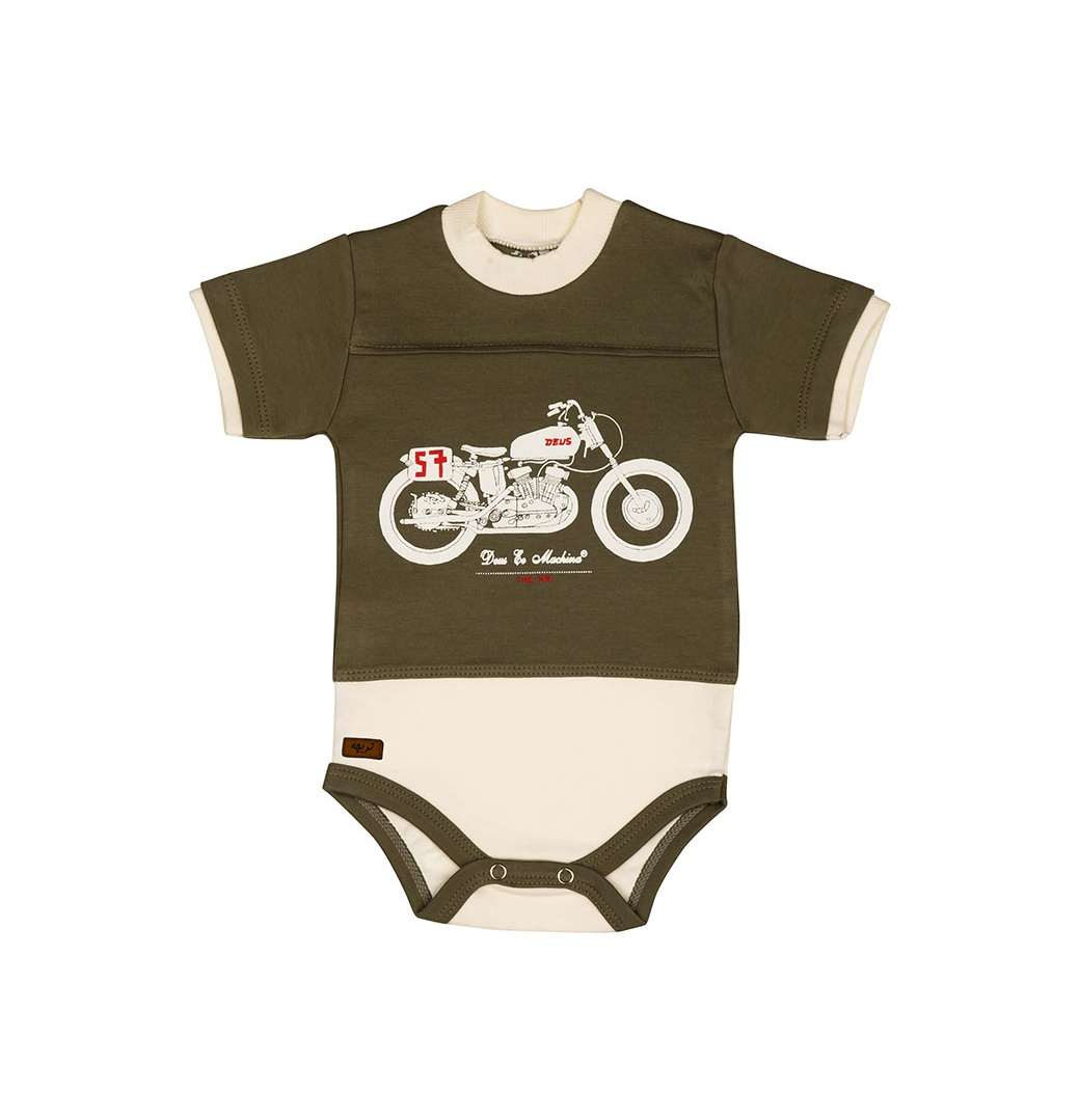 بادی آستین کوتاه نوزادی تربچه مدل موتور