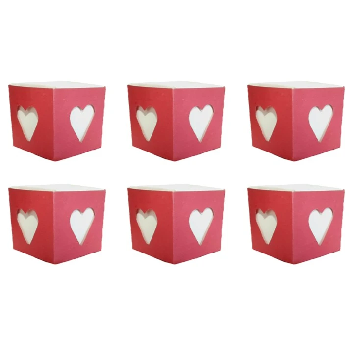 جعبه هدیه مدل قلب کد A017 بسته 6 عددی