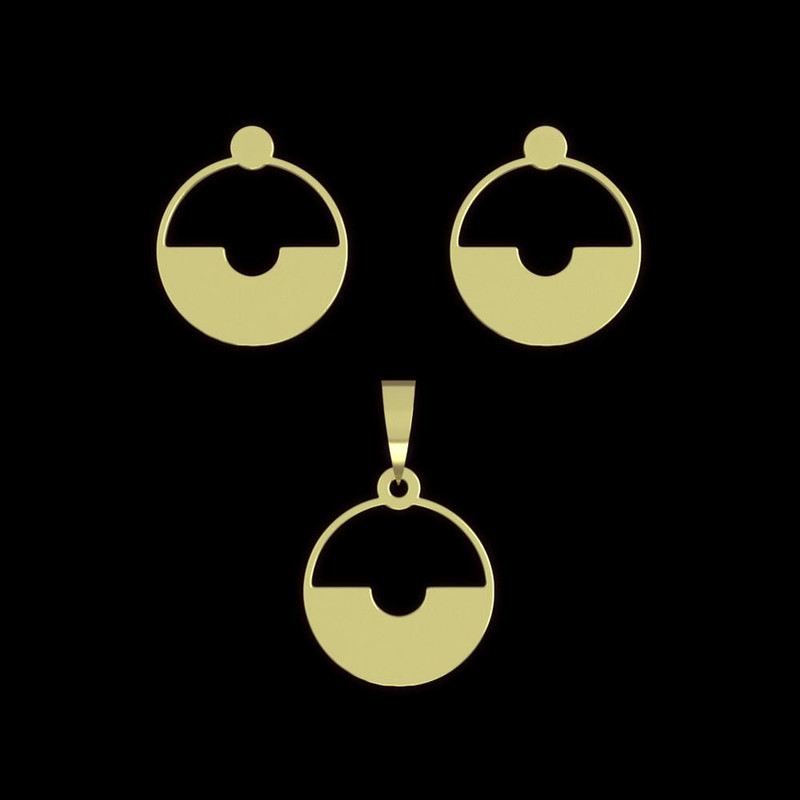 نیم ست طلا 18 عیار زنانه مدوپد مدل دایره کد NA11818