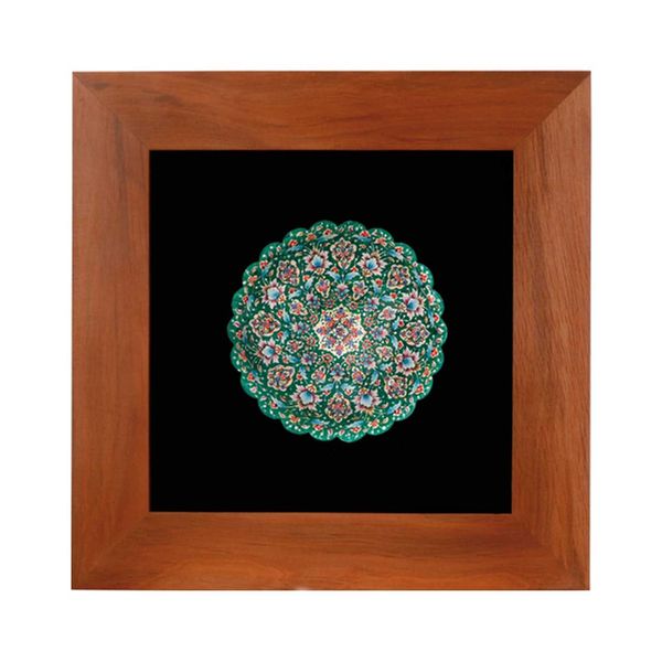 تابلو بشقاب سلام مجموعه اکسیر  طرح ترنج سبز