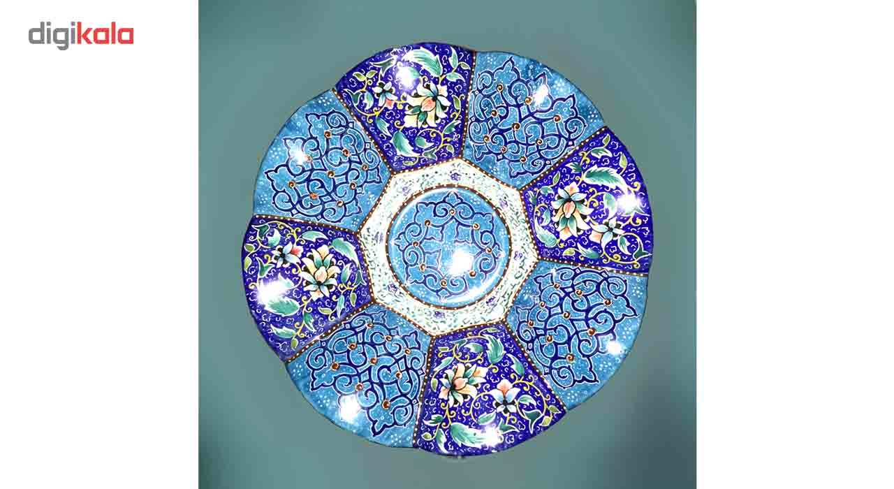 شیرینی خوری مسی میناکاری گالری آسمانی طرح باغ بهشت مدل Conf-4