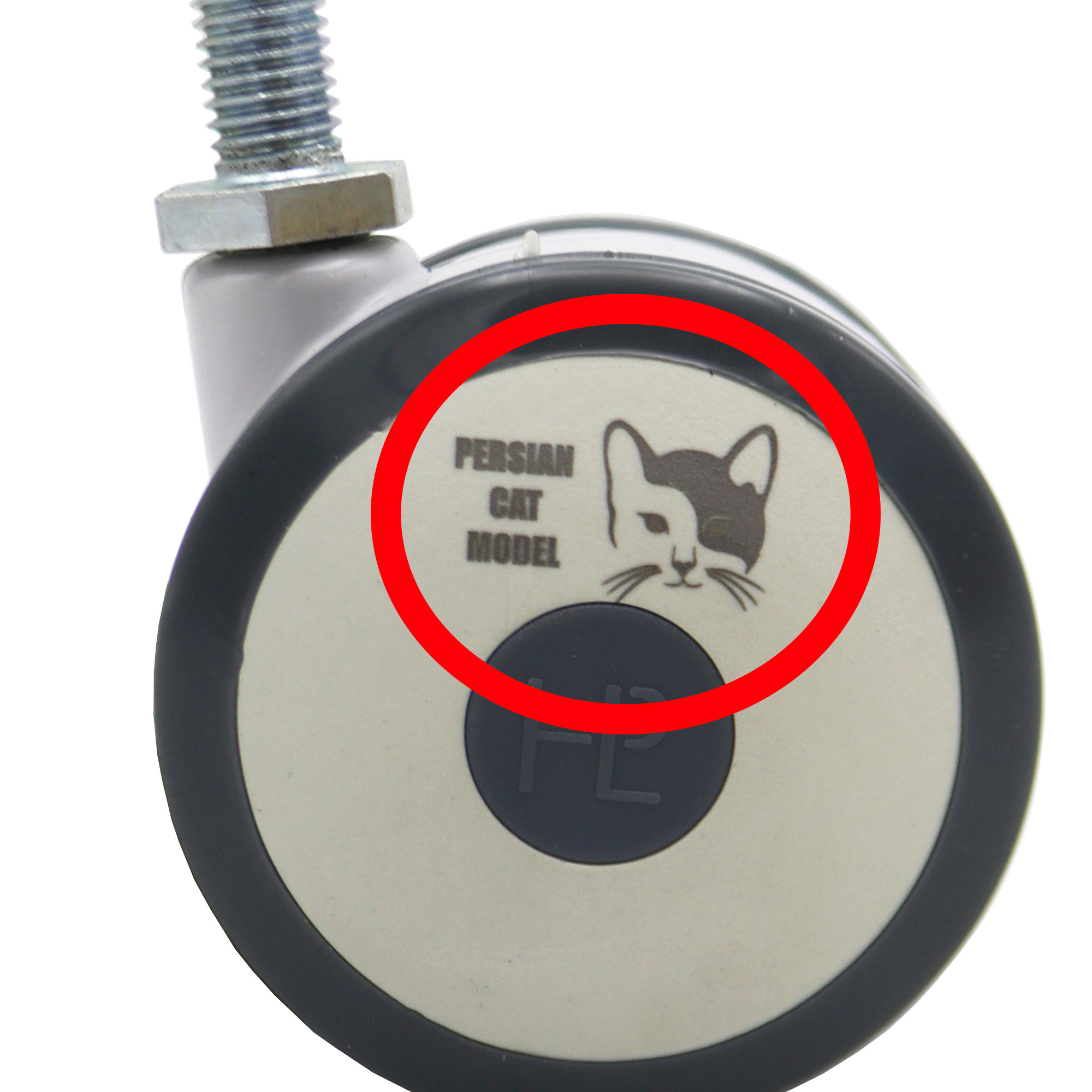 چرخ گردان مدل پرشین کت کد YP-2GHOLO-PICHI-75MM