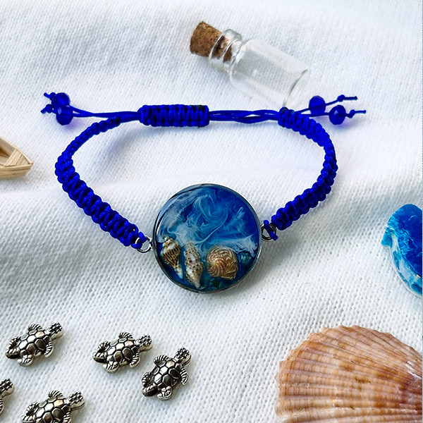 دستبند مدل رزینی طرح دریا کد 4 دستبند مدل رزینی طرح دریا کد 4