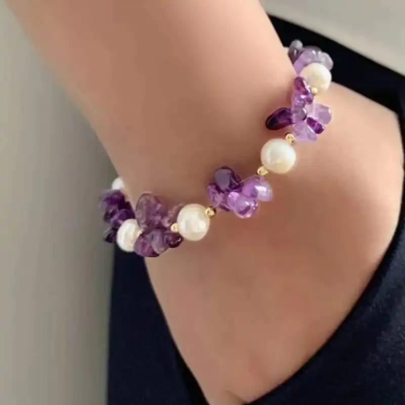 دستبند زنانه مدل آمیتیست کد 1113