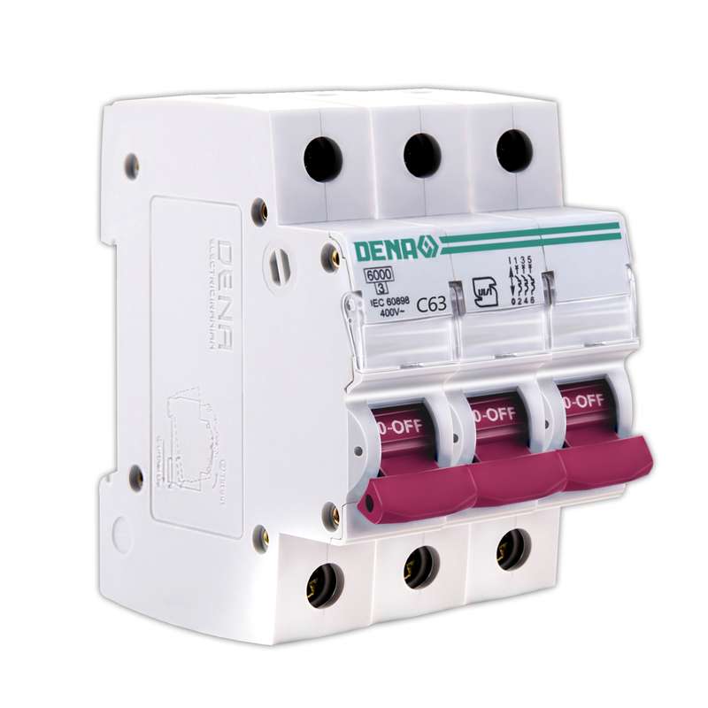 فیوز مینیاتوری سه پل 63 آمپر دنا الکتریک ایرانیان مدل C63-6KA-3P