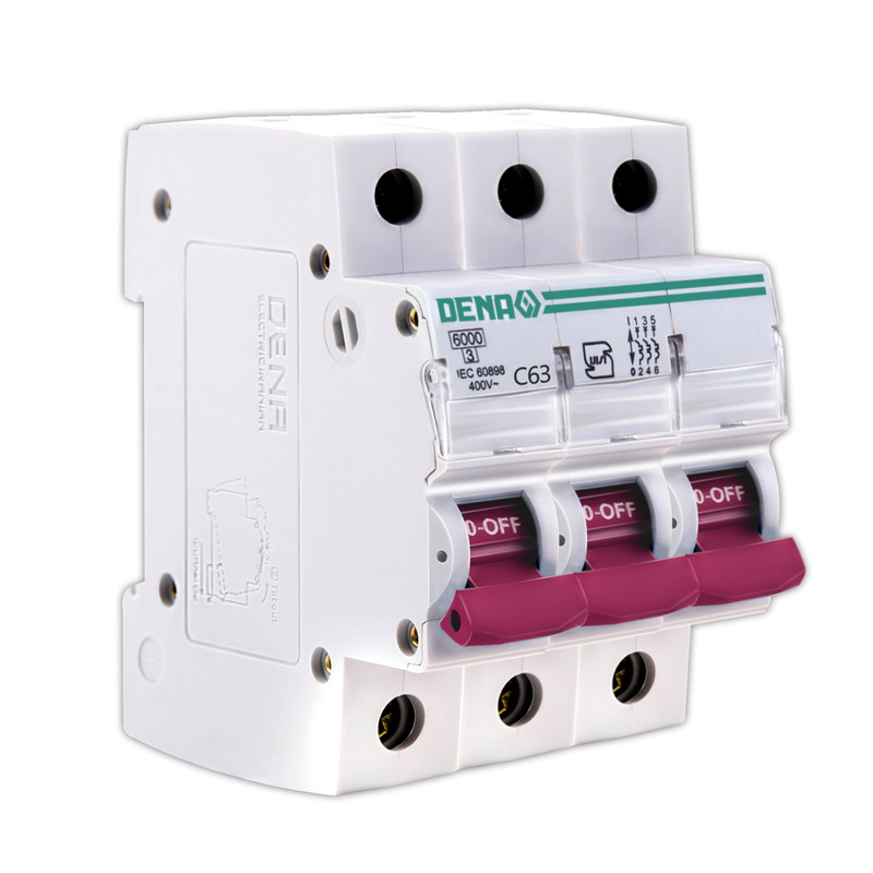 فیوز مینیاتوری سه پل 63 آمپر دنا الکتریک ایرانیان مدل C63-6KA-3P