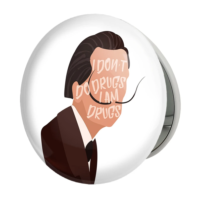 آینه جیبی خندالو طرح ونگوگ و دالی و فریدا مدل تاشو کد 23372 