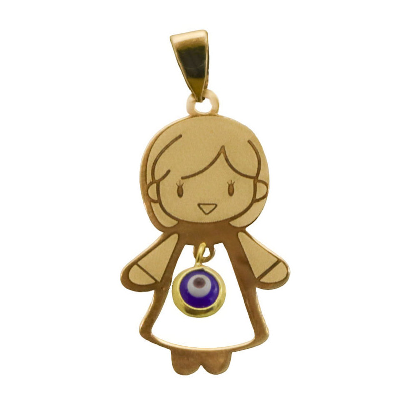 آویز گردنبند طلا 18 عیار دخترانه گالری رحمانی مدل چشم نظر طرح دختر آویز گردنبند طلا 18 عیار دخترانه گالری رحمانی مدل چشم نظر طرح دختر