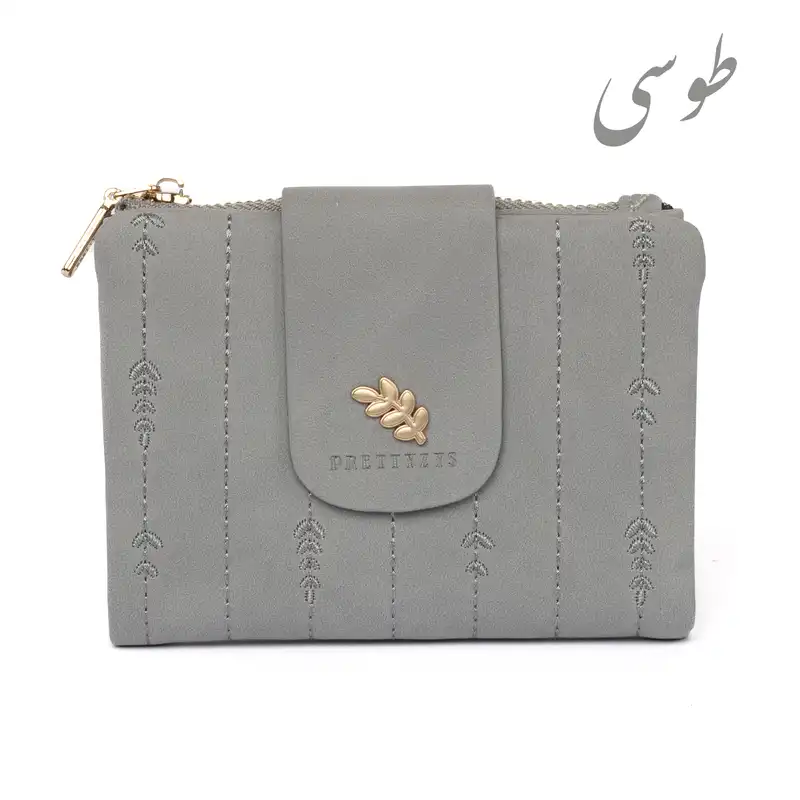 کیف پول زنانه پرتیزس مدل دوخت و برگ کد 2020045