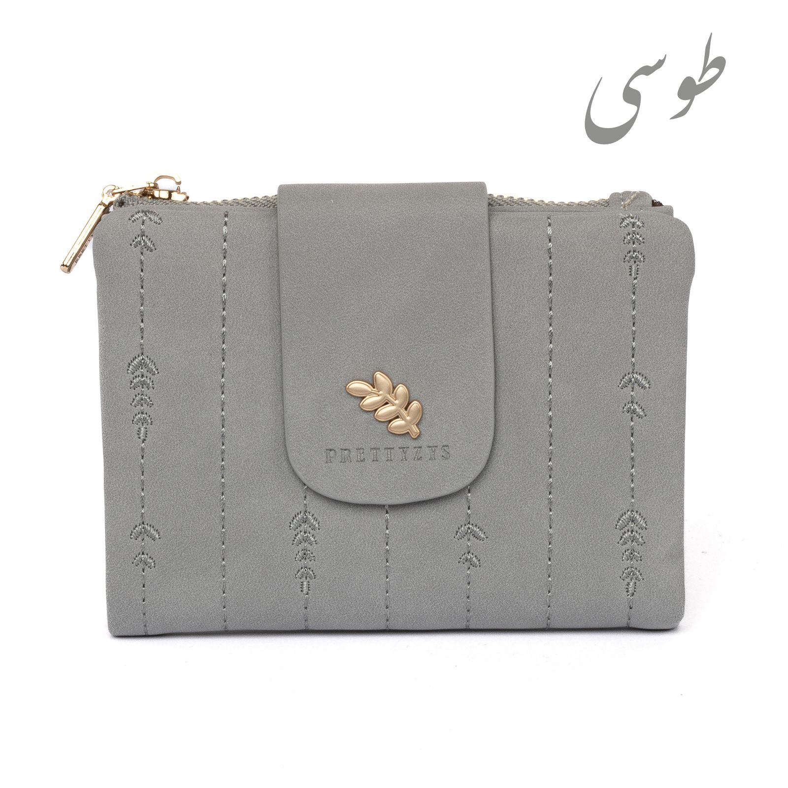 کیف پول زنانه پرتیزس مدل دوخت و برگ کد 2020045 -  - 4