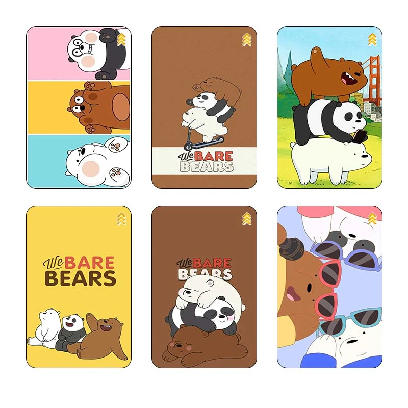 استیکر کارت مدل سام نگار طرح سه خرس کله پوک We Bare Bears کد SP1288 مجموعه 6 عددی