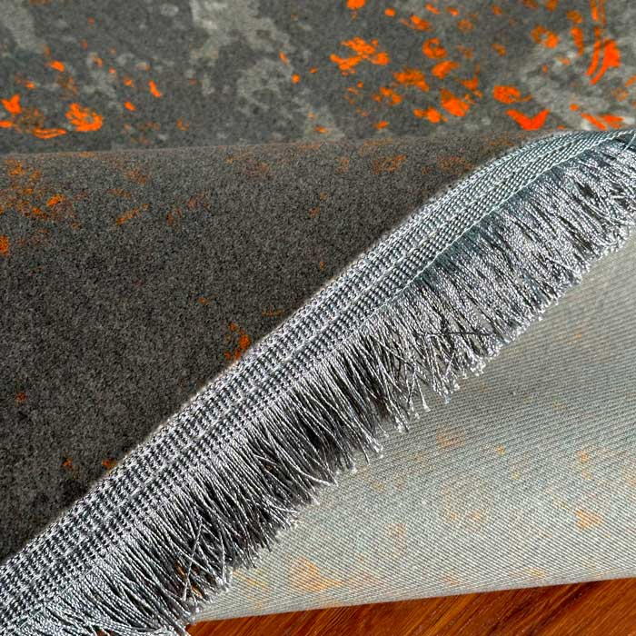 فرش ماشینی 1200 شانه فرش پردیسان دلیجان
زمینه طوسی حاشیه نارنجی کد 1035b