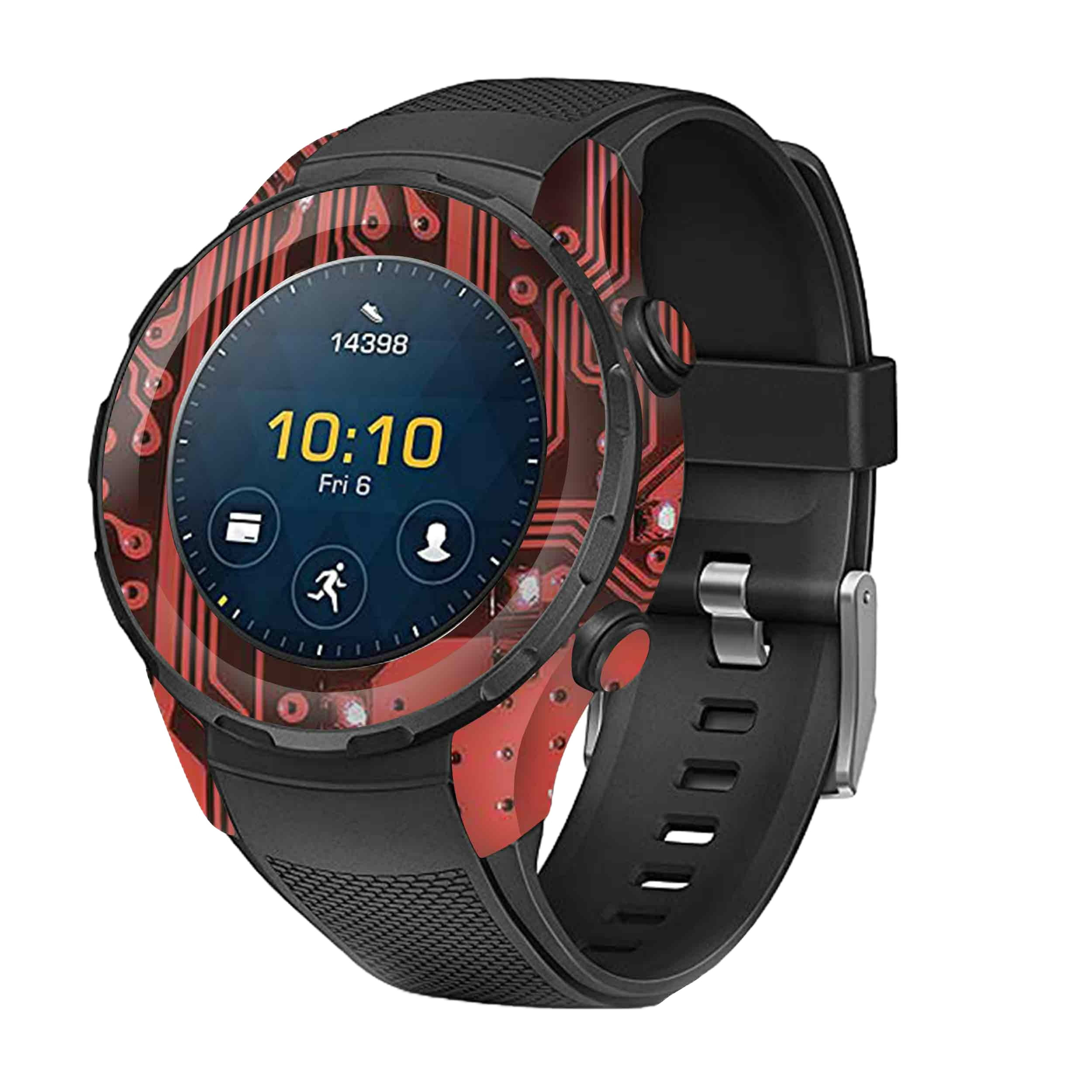 برچسب ماهوت طرح Red-Printed-Circuit-Board مناسب برای ساعت هوشمند هوآوی Watch 2