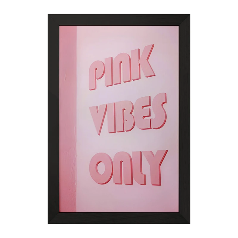 تابلو خندالو مدل Pink Vibes Only کد F3848