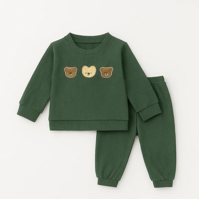 ست سویشرت و شلوار راحتی بچگانه مدل بيسکوییتی تدی