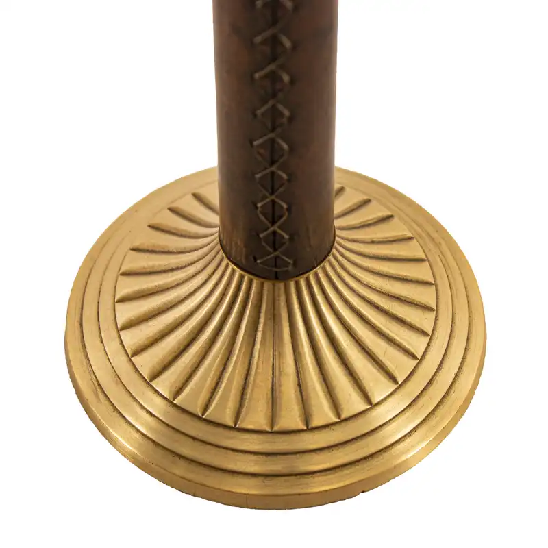 جاشمعی برنزی مدل انگلیسی با روکش چرم طبیعی دست ساز کد 7465 بسته دوعددی